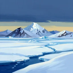 arctic landscape, microsoft paint art