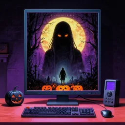 horror movie poster halloween computer retro - c 2. 0