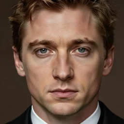 jeremy renner chief justice by kehinde wiley and rembrandt. photorealistic facial features, detailed face, ultra high details, large, close - up.
