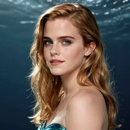 emma watson as sea mermaid, artwork by julie bell,