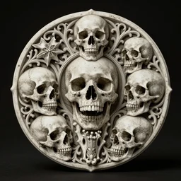 memento mori by arthur rackham, gothic, detailed monochromatic art nouveau carving, intricately carved antique bone, skulls, 8 k 3 d, 8 k resolution