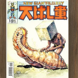 watercolor painting of cube headed groping mollusk in new giantkiller 1 9 9 9 comic cover by dan brereton flash baked at 6 0 0 f