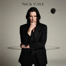Nick Cave pondering his Orb, album cover