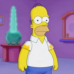 Homer Simpson on his first LSD trip 4K quality 8K texture