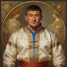 a khuresh male wrestler!!!, tuvan national clothes!!, tuva, portrait, intricate, elegant, highly detailed, digital painting, artstation, concept art, wallpaper, smooth, sharp focus, illustration, art by artgerm and greg rutkowski and alphonse mucha