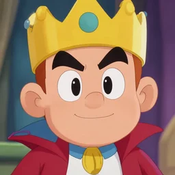 cartoon prince extreme close up