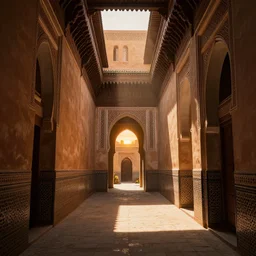 ancient moroccan architecture alleyway, skylights, light shafts, hyper - realistic, cinematic lighting, highly detailed and intricate, sunset, cinematic, atmospheric, octane render h 7 2 0