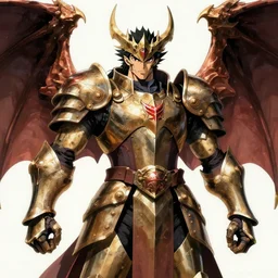 the high king in draconic armor portrait, imposing, symmetric dragon wings, bulky, burly, badass, high fantasy, finely detailed features, perfect art, anime illustration, trending on pivix fanbox, art by makoto shinkai, studio ghibli, takashi takeuchi, hajime isayama
