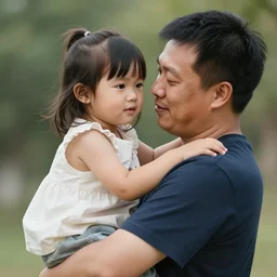 “ a father holding his daughter, ultra realistic, 8 k, photorealistic, love ”