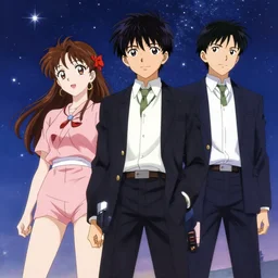 The shooting stars of styles, in the style of anime