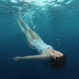 drowning, digital art, trending on artstation