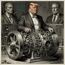 donald trump deity by jeffrey smith and wlop and gustave dore, featuring engine, circuitry, code, binary, cryptonomicon, dmt entity, ambient occlusion, 3 d concept render, scientifically accurate, artstation, intricate, beautiful, look at that detail!