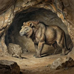 realistic prehistoric cave animal drawings, cave, high quality, rocks, paint
