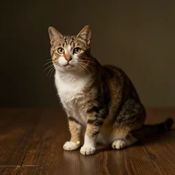miniaturine of cat, rembrandt lighting