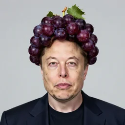 elon musk wearing a muscadine fruit hat