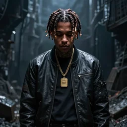 juice wrld in a dark abyss very detailed 4 k quality super realistic