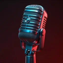 a futuristic microphone in the style of julian fałat, intricate composition, cyan by caravaggio, highly quality, highly detailed, masterpiece, red light, artstation