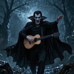 a vampire summoned by music during a stormy night.