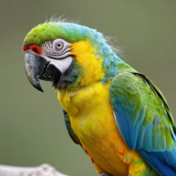 parrot with human hair instead of feathers