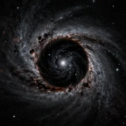 Stunning picture by the Hubble Telescope of a star that is completely black. A pitch black star. NASA