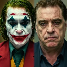 photo of the joker and tony sopranos as seen in the sopranos, 4 k, highly detailed face, detailed eyes