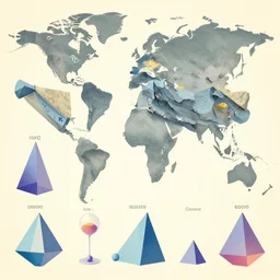 a collection of prisms of all the chemical elements in the world, infographic