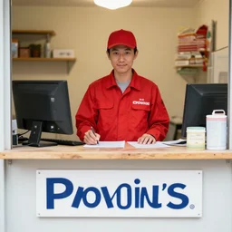 a 5 0's mailman at the counter
