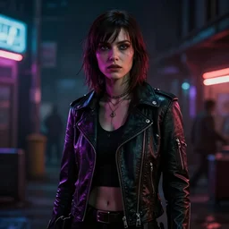 film still of razorgirl in blade runner 2 0 4 9, cinematic, moody, gritty neon noir by emmanuel lubezki