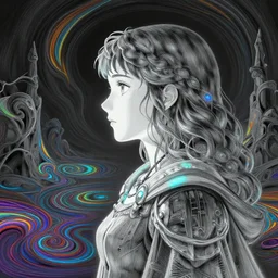 side portrait, imogen poots, paladin, gloomhaven, colorful swirly ripples, monochromatic colors, anime, luminescent, organic matte painting, octane render, unreal engine, by greg manchess, huang guangjian, greg rutkowski, jesper ejsing, magali villeneuve, artgerm, ilya kuvshinov