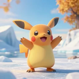 real life piplup pokemon in icy antartica, cute!!!, heroic!!!, adorable!!!, playful!!!, chubby!!!, happy!!!, cheeky!!!, mischievous!!!, ultra realistic!!!, autumn, clear weather, golden hour, sharp focus