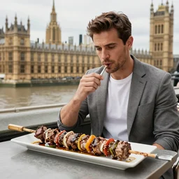 pablo iglesias sharing a kebab in the houses of parliament
