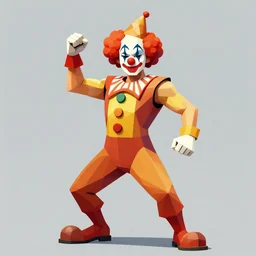 a clown super hero, asian action movies, chinese movies, cerebral + han yan + concept art, geometric cel - shaded digital art.