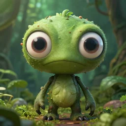 a humanoid figure cirsium monster with large eyes, highly detailed, digital art, sharp focus, trending on art station, plant, anime art style