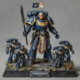 a tabletop diorama of a female warhammer 4 0 k space marine battle, extremely detailed oil painting, unreal 5 render, rhads, bruce pennington, studio ghibli, tim hildebrandt, digital art, octane render, beautiful composition, trending on artstation, award - winning photograph, masterpiece