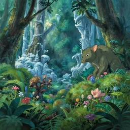 a lush tundra and a frozen jungle are marbled together in a magical way, studio ghibli, pixar and disney animation, sharp, rendered in unreal engine 5, anime key art by greg rutkowski, bloom, dramatic lighting