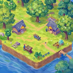 isometric rpg game painted by claude Monet