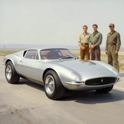 a retro futuristic concept car, low profile tires, detailed chrome trim, jodhpurs greg manchess painting by sargent and leyendecker, by greg rutkowski by greg tocchini by james gilleard