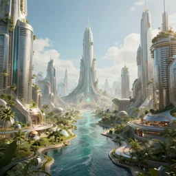 an 8K photograph of an dystopian paradise, Future hyperrealism photorealistic photography hyper real resolution cinematic, Beautiful, Vray, Octane Render