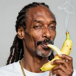 Snoop Dogg smoking a banana, high details, detailed face, 4k