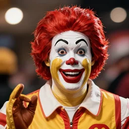 incredibly realistic, too detailed face of ronald mcdonald grim reaper with surprised eyes, octane render, bump mapping, global illumination, unreal engine 5, 8 k, bokeh, d & d digital art, mark ryden, rob gonsalves