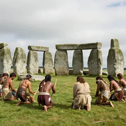 An ancient tribal ritual conducted in Stonehenge