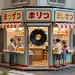 closeup portrait of tin toy retro tokyo corner store diorama, depth of field, zeiss lens, detailed, centered, photoshoot, by nicoletta ceccoli, mark ryden, lostfish, breathtaking, 8 k resolution, extremely detailed, beautiful, establishing shot, artistic, hyperrealistic, octane render, - h 8 0 4