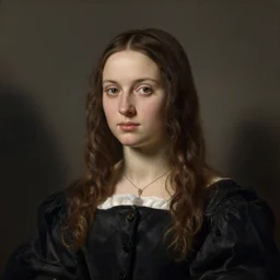 A decent young gril long shot portrait by Artemisia Gentileschi.