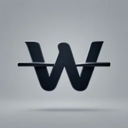 letter w abstract logo, horizontal line
