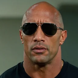 film still close - up shot of dwayne johnson wearing sunglasses from the movie predator. photographic, photography