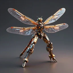 a macro photograph of a scrap metal mecha dragonfly made from cables and bio - organic micro organisms and metal parts and led, beautifully lit, by feng zhu, by craig mullins, 3 d, trending on artstation, octane render, 8 k