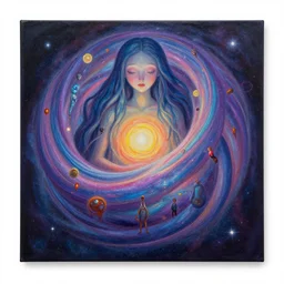 a beautiful painting of an animal cosmic dmt entity of the upper planes by mynameistran and artgerm and wlop and loish and alex grey and wlop and wes anderson and spike jonze, trending on artstation, loving and forgiving, wrapped in cosmic infinity