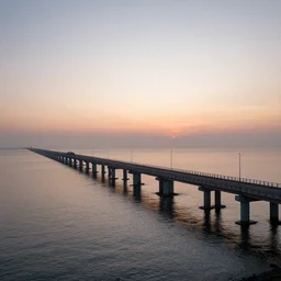bandra - worli sea link in switzerland, soft light, sunrise cinematic, high resolution, ultra detailed, stunning shot