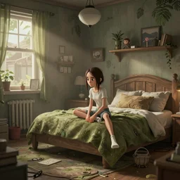 an environmental concept art of life is strange, chloe price, bedroom interior, highly detailed, environmental light, close up, cinematic by francis tneh and ilya kuvshinov