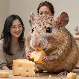kristen kreuk as a giant rat eating cheese, half korean actress wearing glasses, short hair, round face, tv series promotion, hd